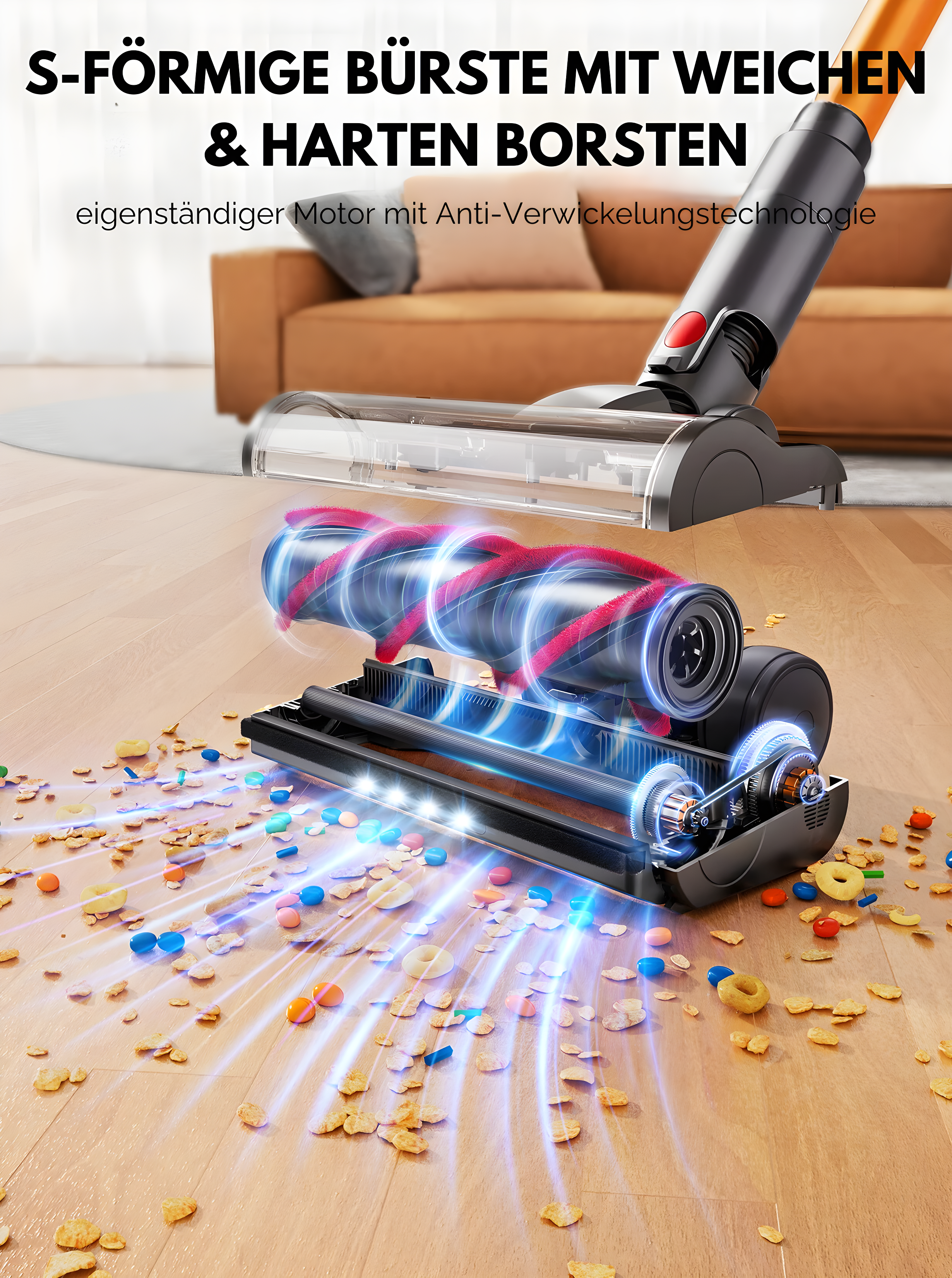 Akku Staubsauger mit Ladestation Beleuchtung und viel Zubehör PowerDust™ V7