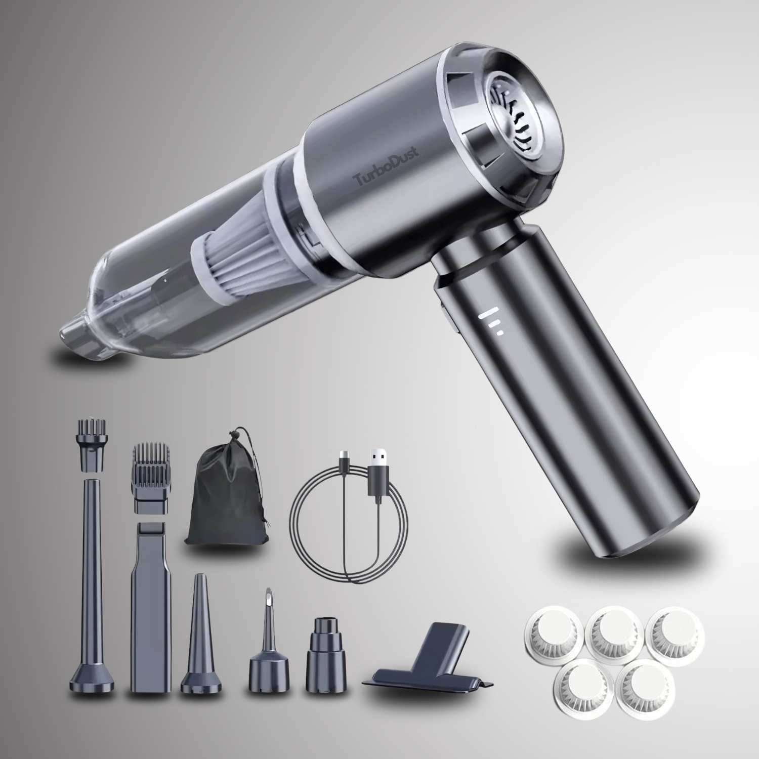 TurboDust V2 Handstaubsauger mit Akku