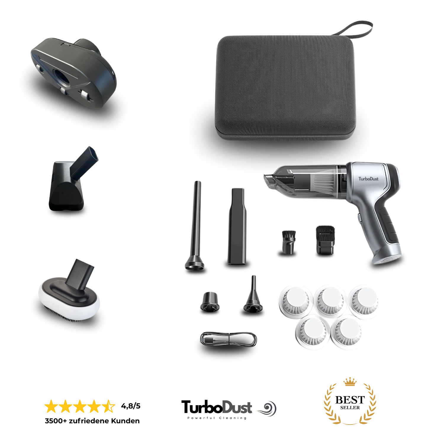 TurboDust Handstaubsauger mit Akku für Unterwegs