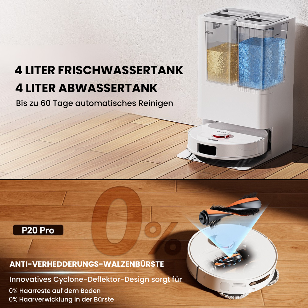 P20 Pro Reinigungsroboter mit Saug und Wischfunktion + Reinigungsstation