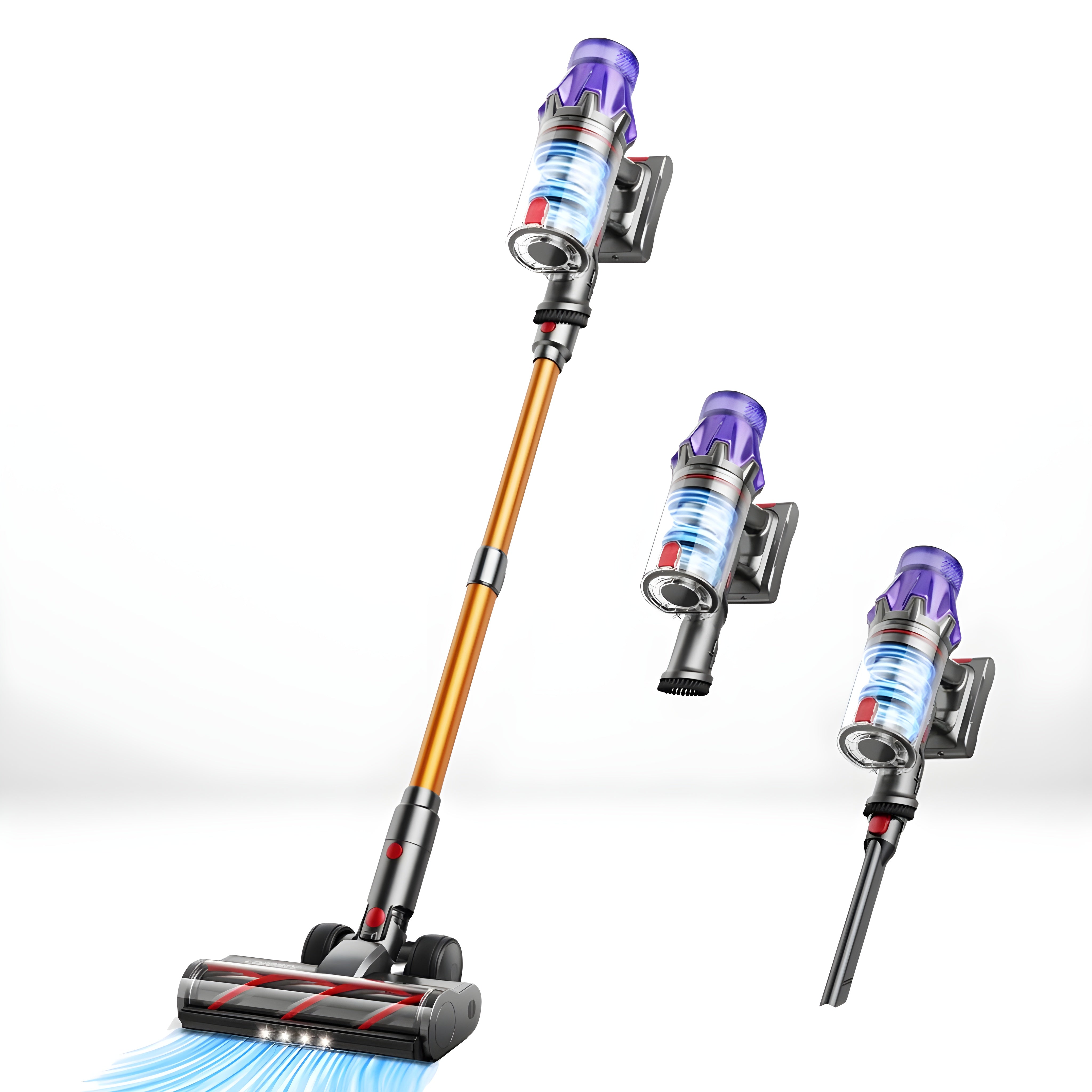 Akku Staubsauger mit Ladestation Beleuchtung und viel Zubehör PowerDust™ V7